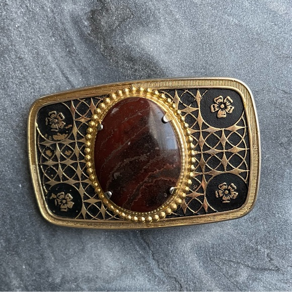 Vintage 1970’s Western Agate Belt Buckle - Picture 7 of 8
